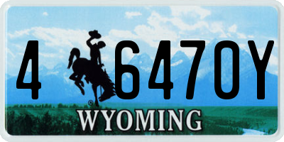 WY license plate 46470Y