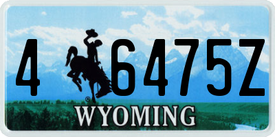 WY license plate 46475Z
