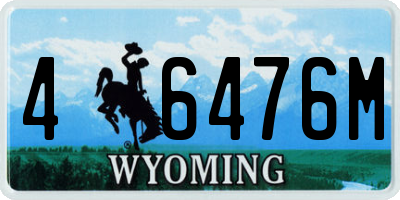 WY license plate 46476M