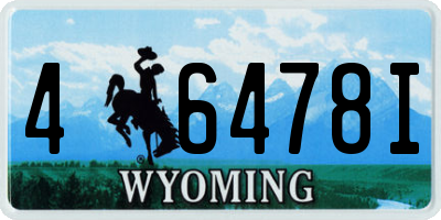 WY license plate 46478I