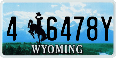 WY license plate 46478Y