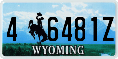 WY license plate 46481Z