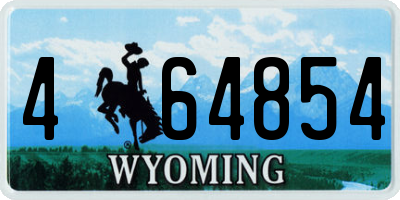 WY license plate 464854