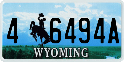 WY license plate 46494A