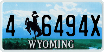 WY license plate 46494X