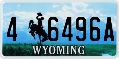 WY license plate 46496A