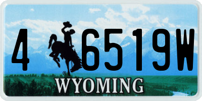 WY license plate 46519W