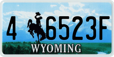 WY license plate 46523F