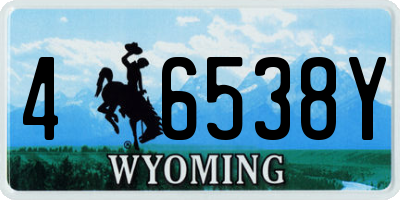 WY license plate 46538Y