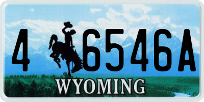WY license plate 46546A