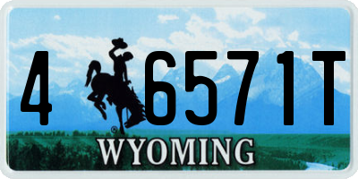 WY license plate 46571T
