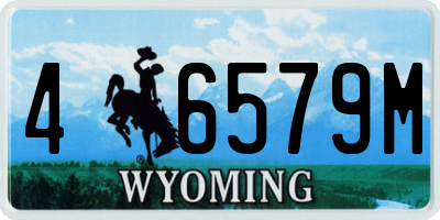 WY license plate 46579M
