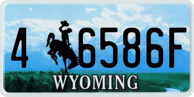 WY license plate 46586F
