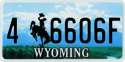 WY license plate 46606F