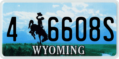 WY license plate 46608S