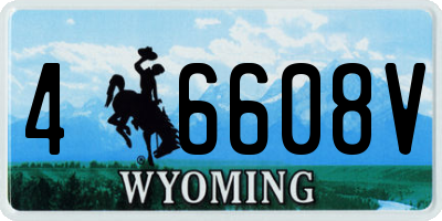 WY license plate 46608V
