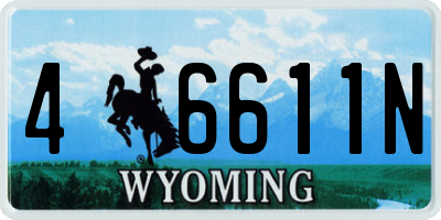 WY license plate 46611N