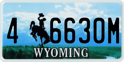 WY license plate 46630M