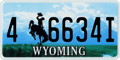 WY license plate 46634I