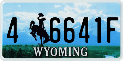 WY license plate 46641F