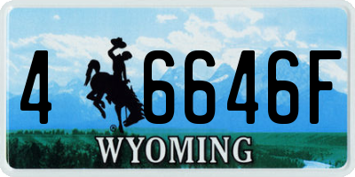 WY license plate 46646F