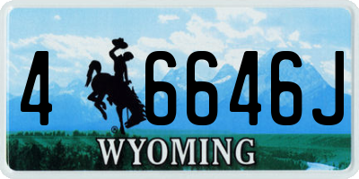 WY license plate 46646J