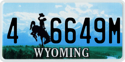 WY license plate 46649M