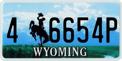 WY license plate 46654P