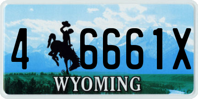WY license plate 46661X