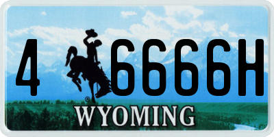 WY license plate 46666H
