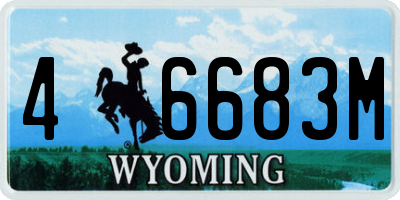 WY license plate 46683M