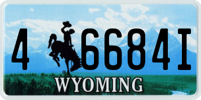 WY license plate 46684I