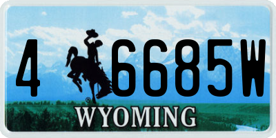 WY license plate 46685W