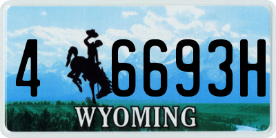 WY license plate 46693H