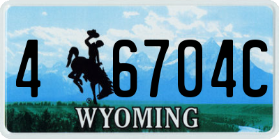 WY license plate 46704C