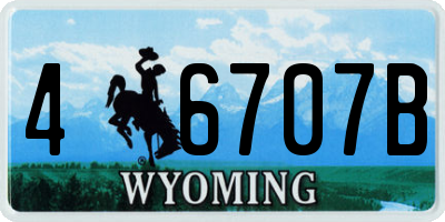 WY license plate 46707B