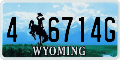 WY license plate 46714G