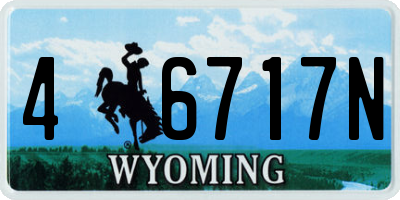 WY license plate 46717N