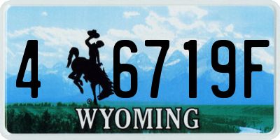 WY license plate 46719F