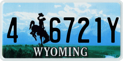 WY license plate 46721Y