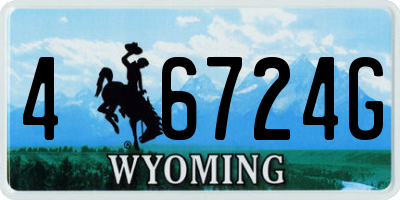 WY license plate 46724G