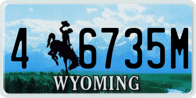 WY license plate 46735M