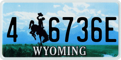 WY license plate 46736E