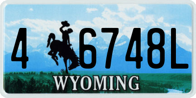 WY license plate 46748L