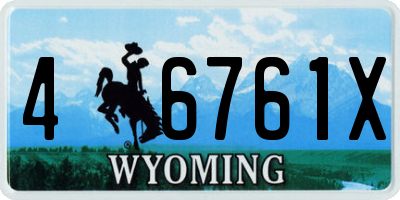 WY license plate 46761X