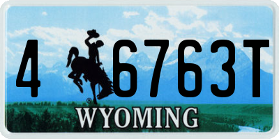 WY license plate 46763T