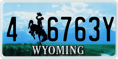 WY license plate 46763Y