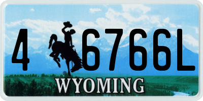 WY license plate 46766L