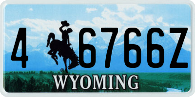 WY license plate 46766Z