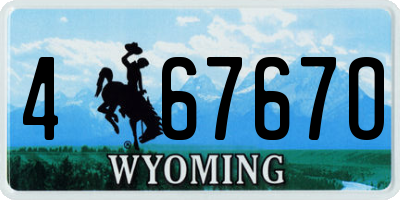 WY license plate 46767O